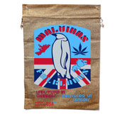 Sturdy Malvinas & Falklands Penguin Drawstring Burlap Storage Bag